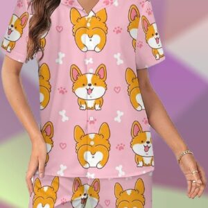 Cute Happy Corgi Dog Pajama Set