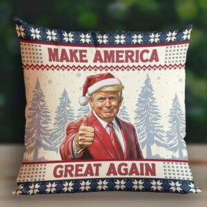 Make America Great Again Funny Trump Christmas Pillow